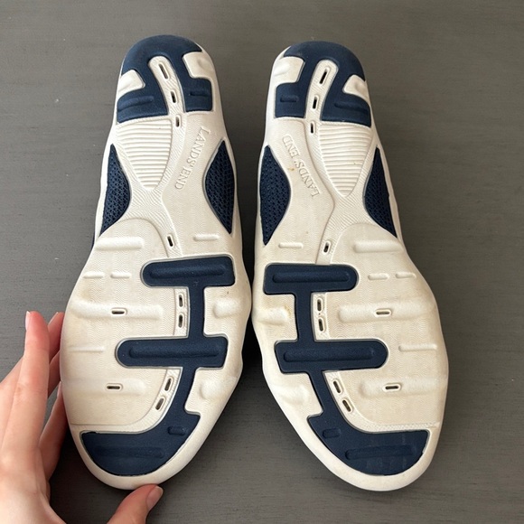 Lands' End Women's Navy and White Mesh Sneakers - Picture 3 of 4
